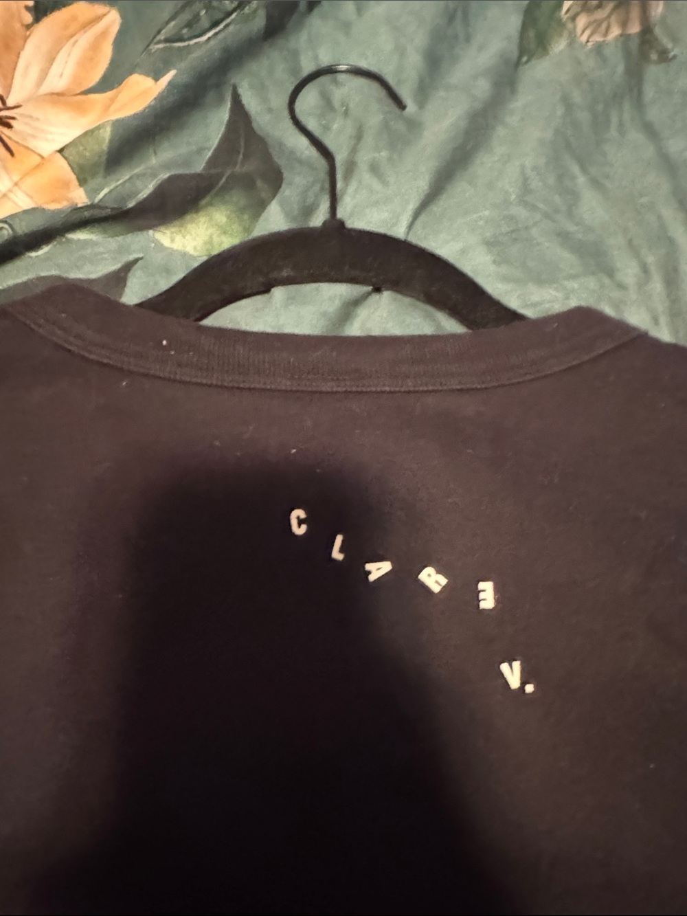 Clare V Black Crewneck with Cream CIAO Graphic - Picture 2 of 3